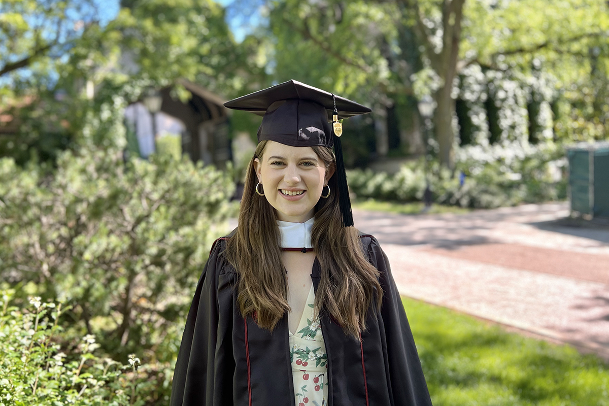 Julianne Downing in cap and gown