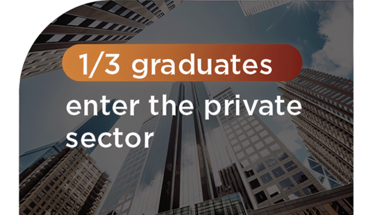 1/3 graduates enter the private sector