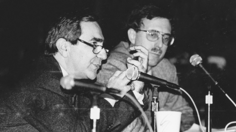 Hugo Sonnenschein with John W. Boyer, dean of the College, in 1997