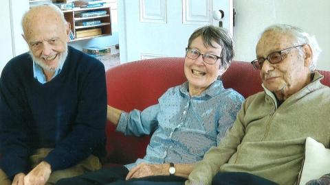 Max and Jean Bell with their friend and "Everyday Mathematics" colleague, Bob Hartfield