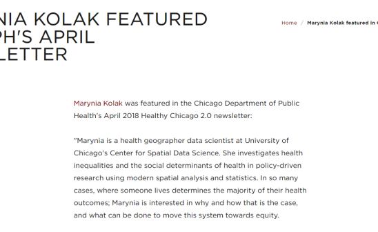 Marynia Kolak Featured in CDPH's April Newsletter