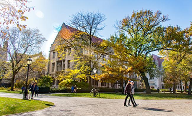Campus quad in the autumn