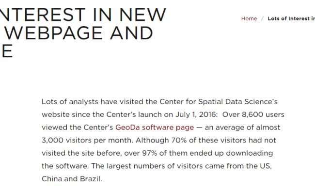 LOTS OF INTEREST IN NEW CENTER’S WEBPAGE AND SOFTWARE