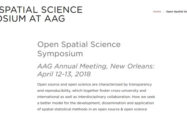 OPEN SPATIAL SCIENCE SYMPOSIUM AT AAG