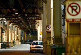 police car on a chicago street