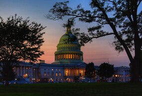 the white house at night