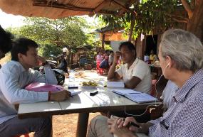 Alan Kolata and Monin Nong of the Cambodian Development Resource Institute record an oral history of a village headman in Kampong Cham province.